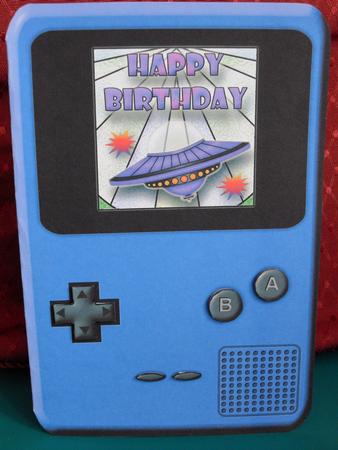 Gameboy Shape Card Birthday Boy by Teresa Gay