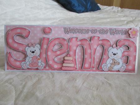 Large Dl Welcome to the World Sienna Teddies 3D Decoupage by Teresa Gentle