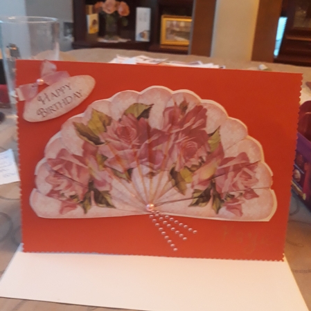 Pink Roses - Fan Sheet by Teresa Lunn