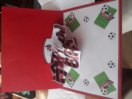 Pop and Twist card Football (red) by Teresa Lunn
