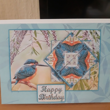 JJ KINGFISHER 2 A6 TEA BAG CARD by Teresa Lunn