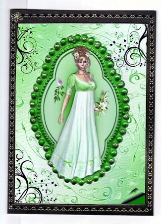 Beautiful Lady in Green Gown A4 Topper by Teresa Savin