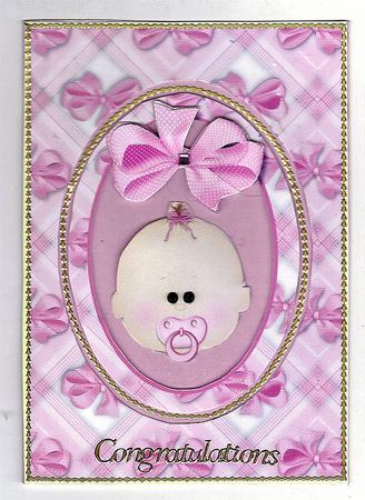 Baby Girl Spinner Card by Teresa Savin