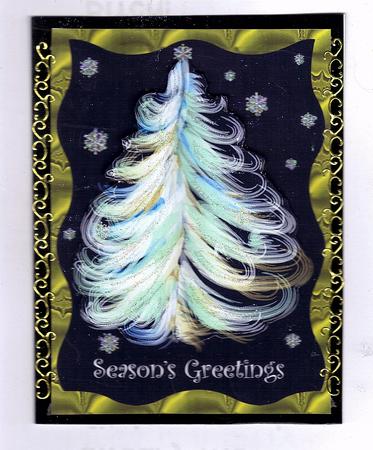 A4 "season's Greetings" Christmas Tree by Teresa Savin