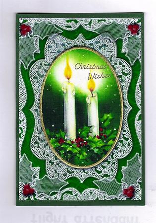 Christmas Candle Duo A4 Lace Picture Sheet by Teresa Savin