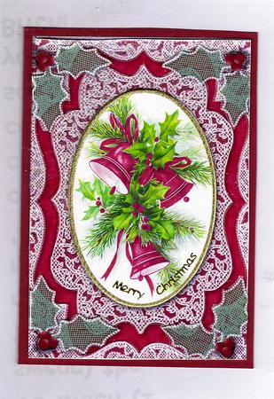 Christmas Bells A4 Lace Picture Sheet by Teresa Savin