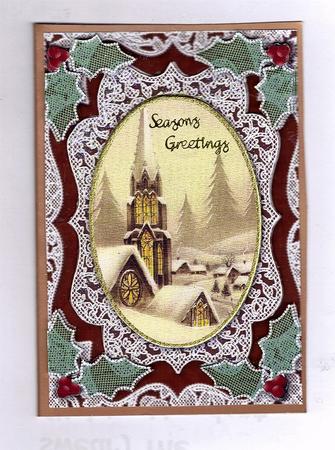 Silent Night Christmas A4 Lace Picture Sheet by Teresa Savin