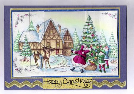 Christmas Santa Scene Side Stacker by Teresa Savin