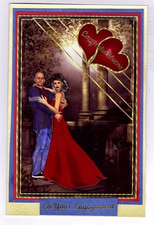 Couple in Red 2 Wedding/engagement Card by Teresa Savin