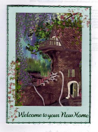 Old Lady Who Lived in a Shoe A4 Card Front by Teresa Savin