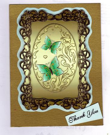 A4 "two Green Butterflies" Various Occasions Card by Teresa Savin
