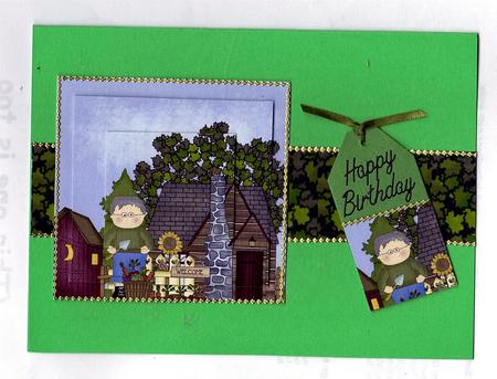 Male Gardener Pyramid Card Design by Teresa Savin