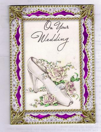 Wedding Shoe Matching Spiral 7x5inch Folded Card by Teresa Savin
