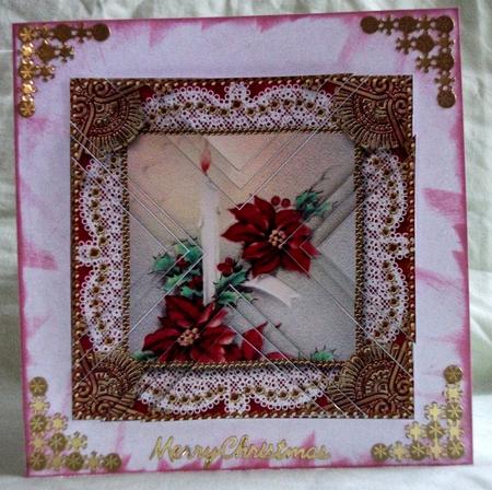 Christmas Candles 1a Vintage Lace Mini 4in Triangle Stacker by Teresa Savin