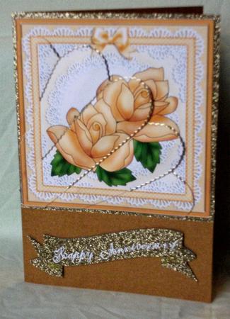 Just Roses Quick Card with Fan Pyramage Topper by Teresa Savin