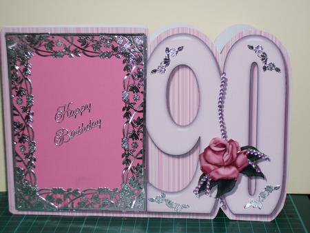 Rose & Pearls 90th Birthday Card by Teresa Savin