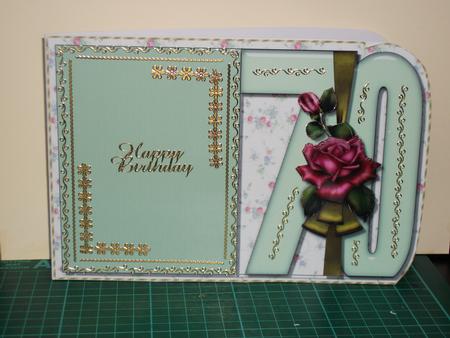 Happy 70th Birthday Roses Card by Teresa Savin