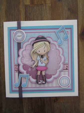 You Rock Girl 8x8 Singing Girl Mini Kit & Decoupage by Terry Perks