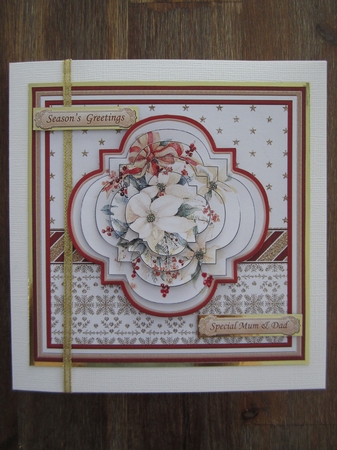 CHRISTMAS POINSETTIA BOUQUET 8x8 Pyramage Mini Kit by Terry Perks
