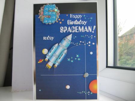 Happy Birthday Spaceman! Moveable Decoupage by Thelma Bayles