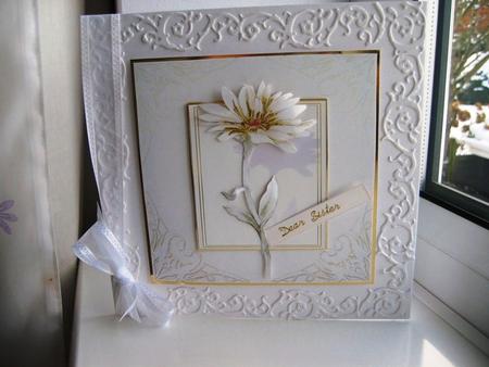 Calm Flower White. 6x6 by Thelma Bayles