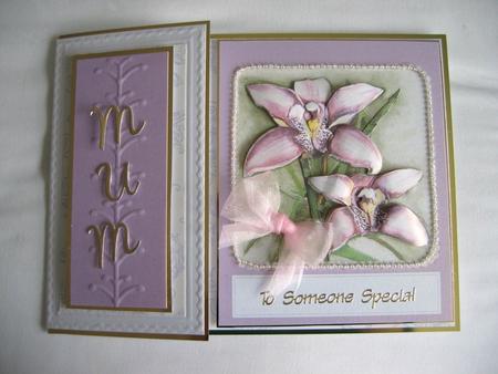 Stunning Pink Orchid Decoupage by Thelma Bayles