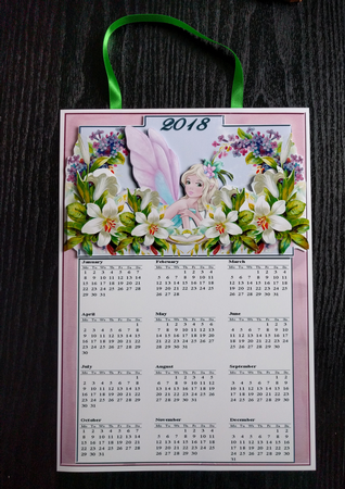 Mini Kit- A4 Vintage Fairy Calendar for 2025 with pyramid decoupage #8 by Thelma Reynolds