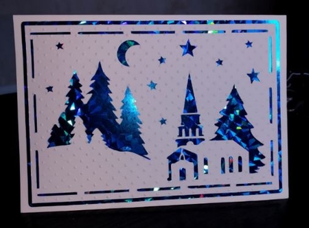 Church and trees scene cutting files by Thelma Reynolds