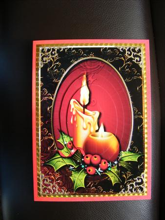 Traditional Christmas Candles Oval Pyramid - Red by Thelma Reynolds