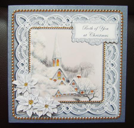 Sil Ice Church Both of You at Christmas 8in Sentiment Topper by Thelma Reynolds