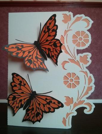 Border Edge Card 19 with Butterfly by Thelma Reynolds