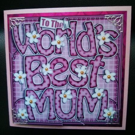 World's Best Mum Shell Edged Corner Side Stacker by Thelma Reynolds