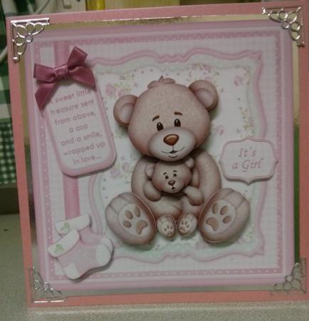 New Baby Girl Mummy N Me 8x8 Mini Kit & Decoupage by Thelma Reynolds