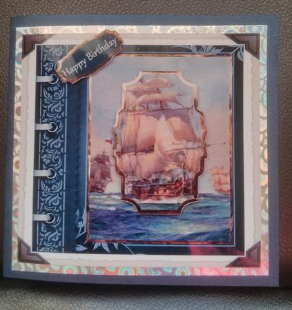 Sailing the Ocean Card with Shaped Layers by Thelma Reynolds