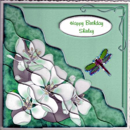Apple Blossom Quick Card with Corner Side Stacker Pyramage by Therese Eke