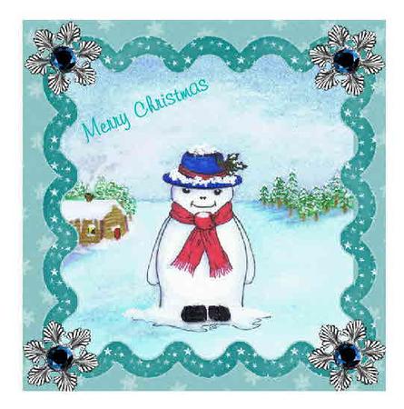 Snowman Sam - Square Decoupage & Shaker Card Sheet by Therese Eke
