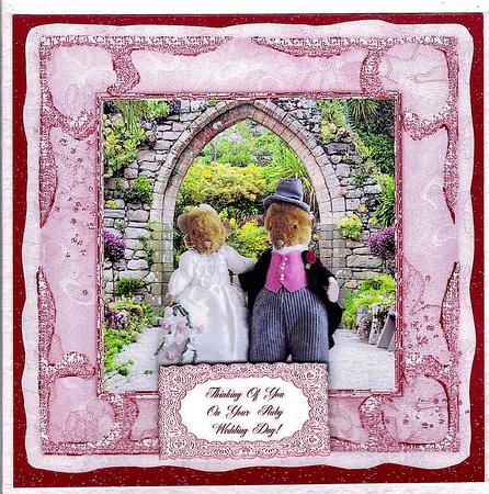 Posh Mice Garden Ruby Wedding Anniversary Square Card by Therese Eke