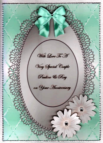 White Daisies on Silver Oval Frame - Our Anniversary by Therese Eke