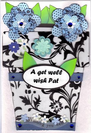 Blue Flowerpot Card 1 by Therese Eke