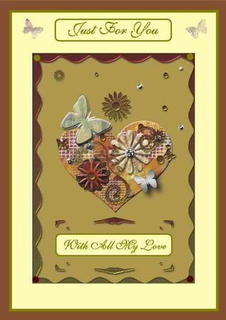 A4 "heart Full of Love" Just for You Card by Therese Eke
