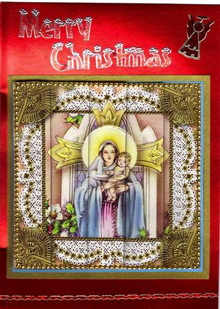 Mary and Baby Jesus One Edge Side Stacker by Therese Eke
