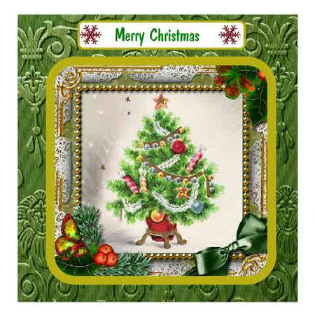 The Tree Holly 5in Square Folded Picture Card by Therese Eke