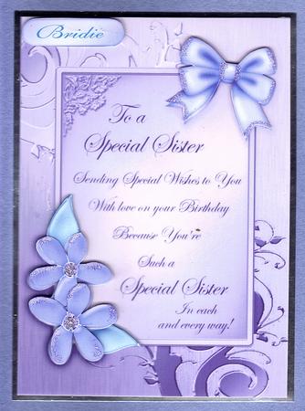 Metallic Special Sister Birthday with 3D Decoupage by Therese Eke