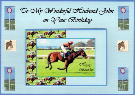 Two A6 Fold Back Cards - Horse Racing by Therese Eke