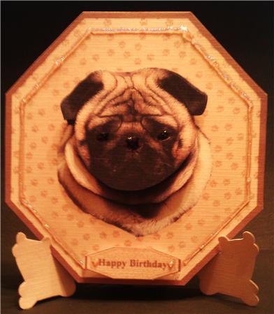 Pug Plate Shaped Card & Stand by Tiffney Keating