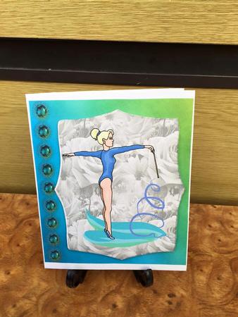 Gymnastics Ribbon Sport Topper & Decoupage by nat chugg