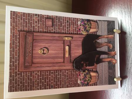Rottweiler Stood on a Doorstep by nat chugg