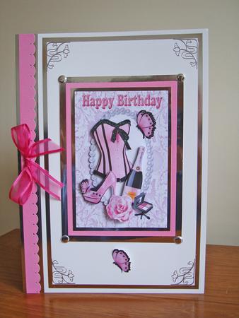 Lady in Pink, Basque, Pink Champagne, and Rose, A4 by tina bing