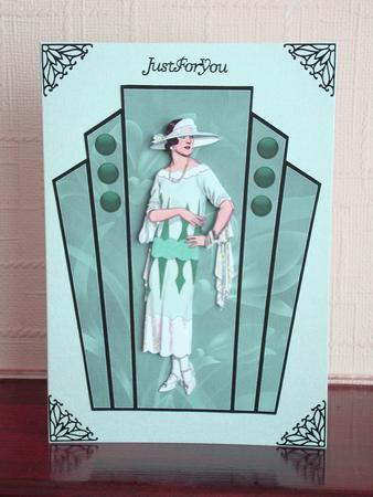 Deco Lady in Aqua by tina bing