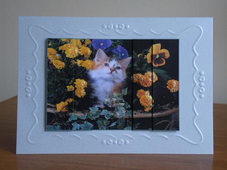 Cat in a Flower Basket Side Stacker by tina bing